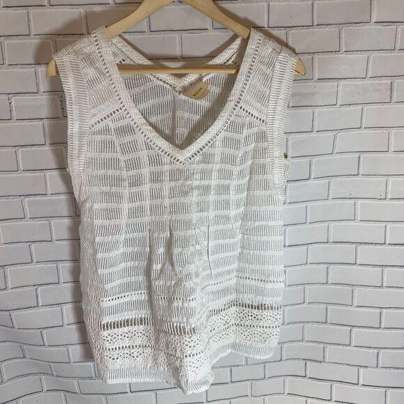 Anthro Maeve Ladder Lace Tank Top Sz 4 - Picture 2 of 6